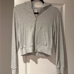Tna Gray Zip-Up Waffle Hoodie